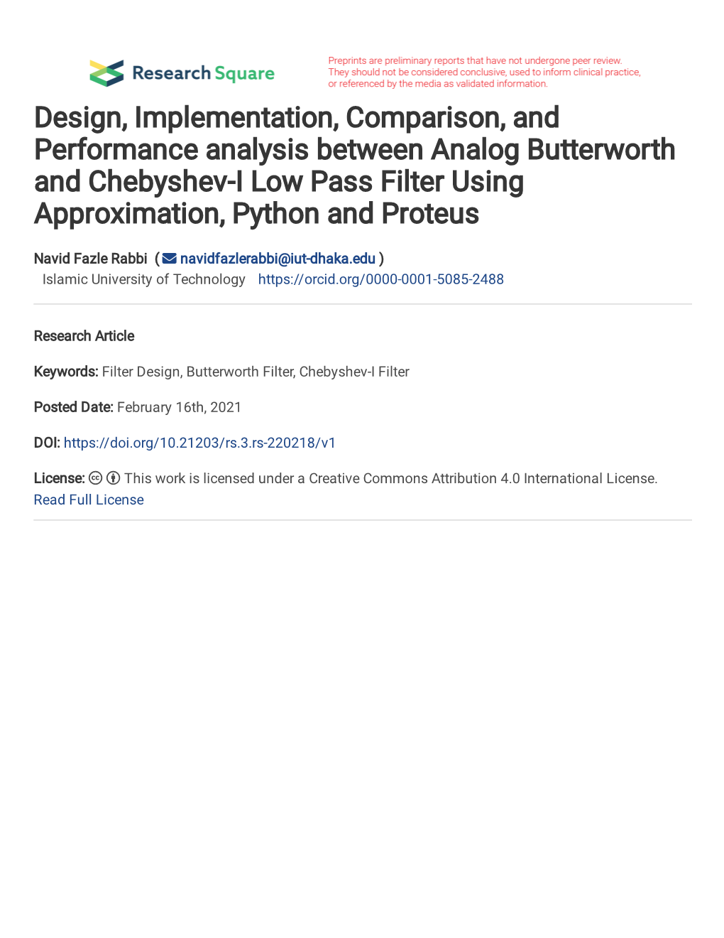 Design, Implementation, Comparison, and Performance Analysis Between ...