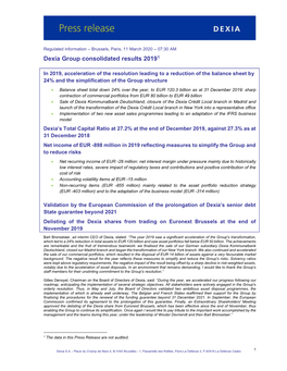 Dexia Group Consolidated Results 20191