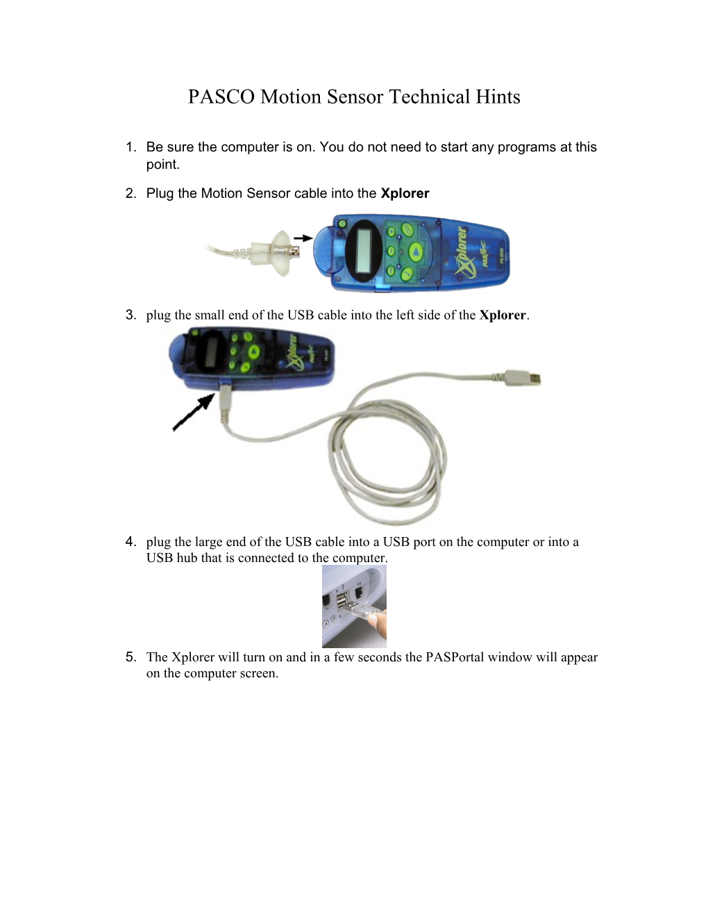 PASCO Temperature Sensor Technical Hints