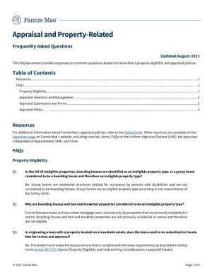 Appraisal and Property Related Faqs