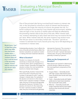 Evaluating a Municipal Bond's Interest Rate Risk