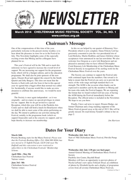 March 2014 8Pp August 2004 Newsletter 03/03/2014 12:55 Page 1