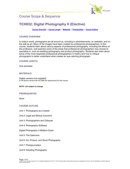 Digital Photography II (Elective)