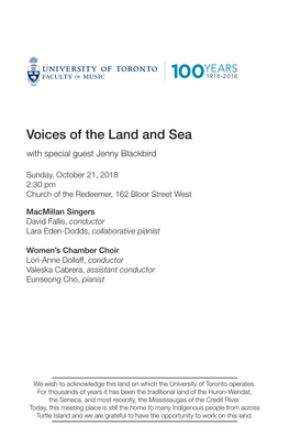 Voices of the Land and Sea with Special Guest Jenny Blackbird