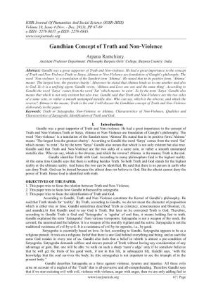 Gandhian Concept of Truth and Non-Violence