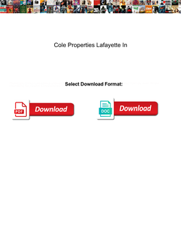 Cole Properties Lafayette In