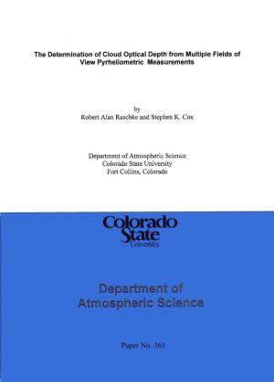 The Determination of Cloud Optical Depth from Multiple Fields of View Pyrheliometric Measurements