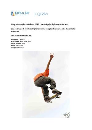 Ungdata-Undersøkelsen 2019 I Vest-Agder Fylkeskommune