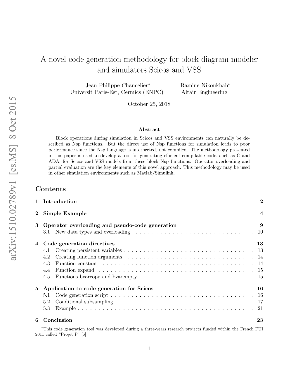 A Novel Code Generation Methodology for Block Diagram Modeler And