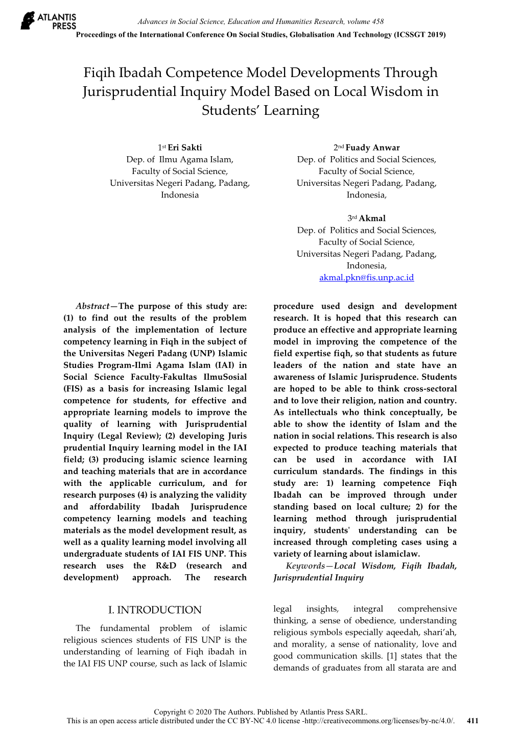 Fiqih Ibadah Competence Model Developments Through Jurisprudential Inquiry Model Based on Local Wisdom in Students’ Learning