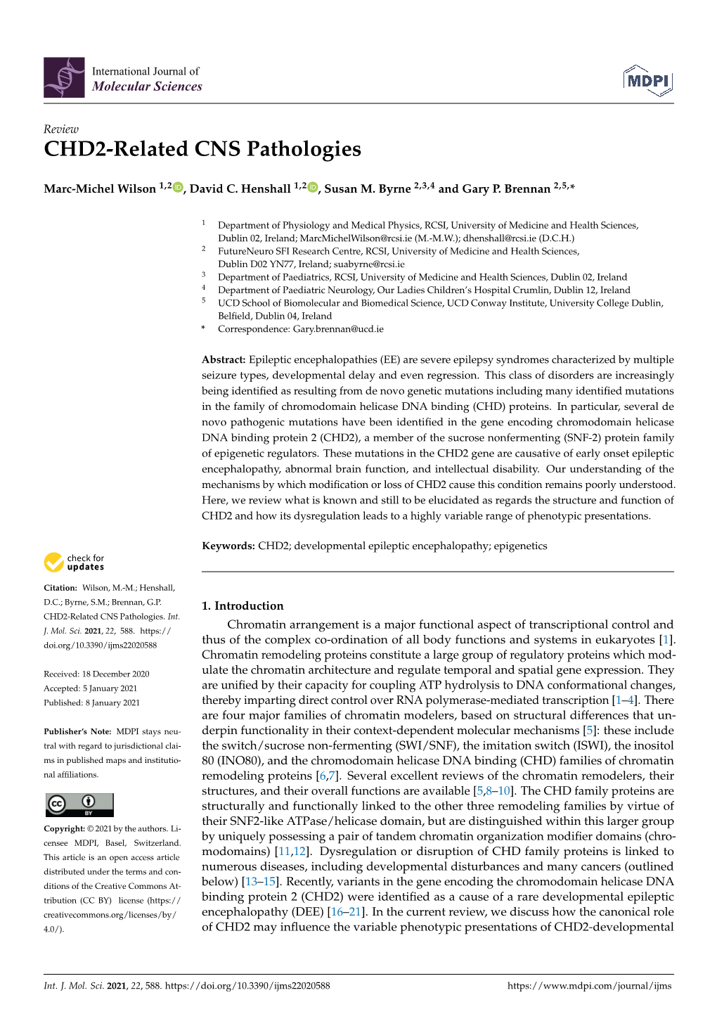 CHD2-Related CNS Pathologies