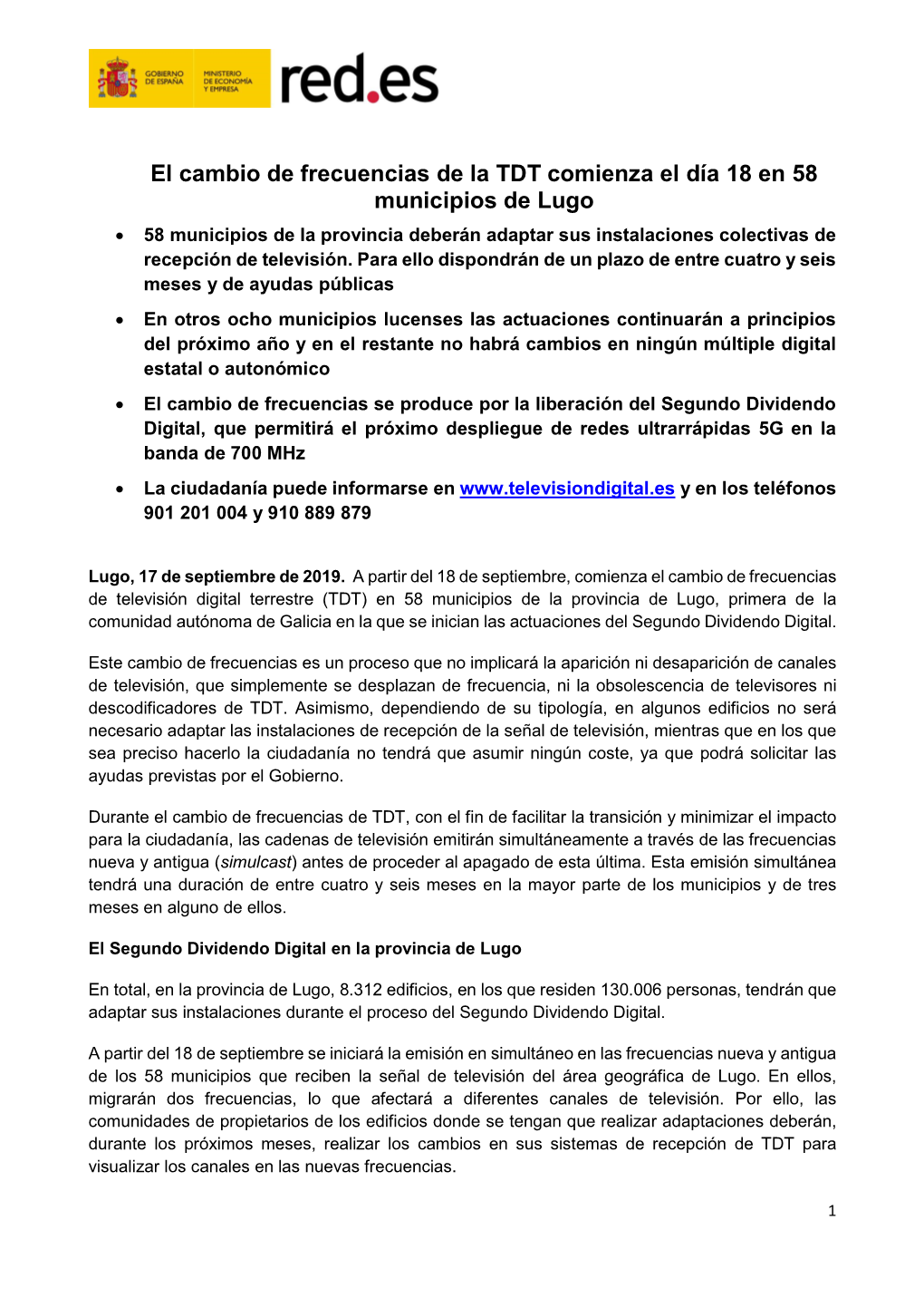 El Cambio De Frecuencias De La TDT Comienza El Día 18 En 58