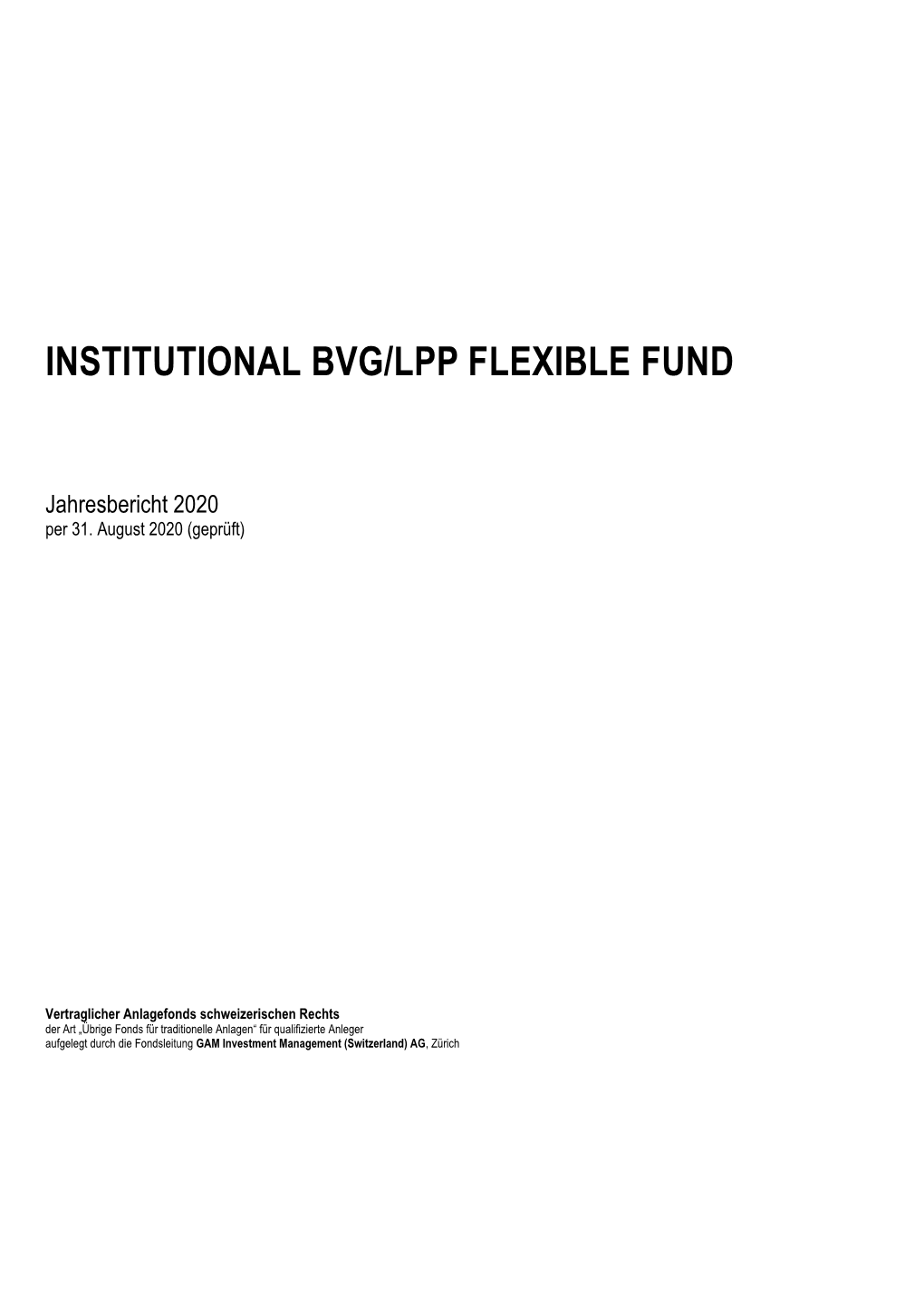 Institutional Bvg/Lpp Flexible Fund