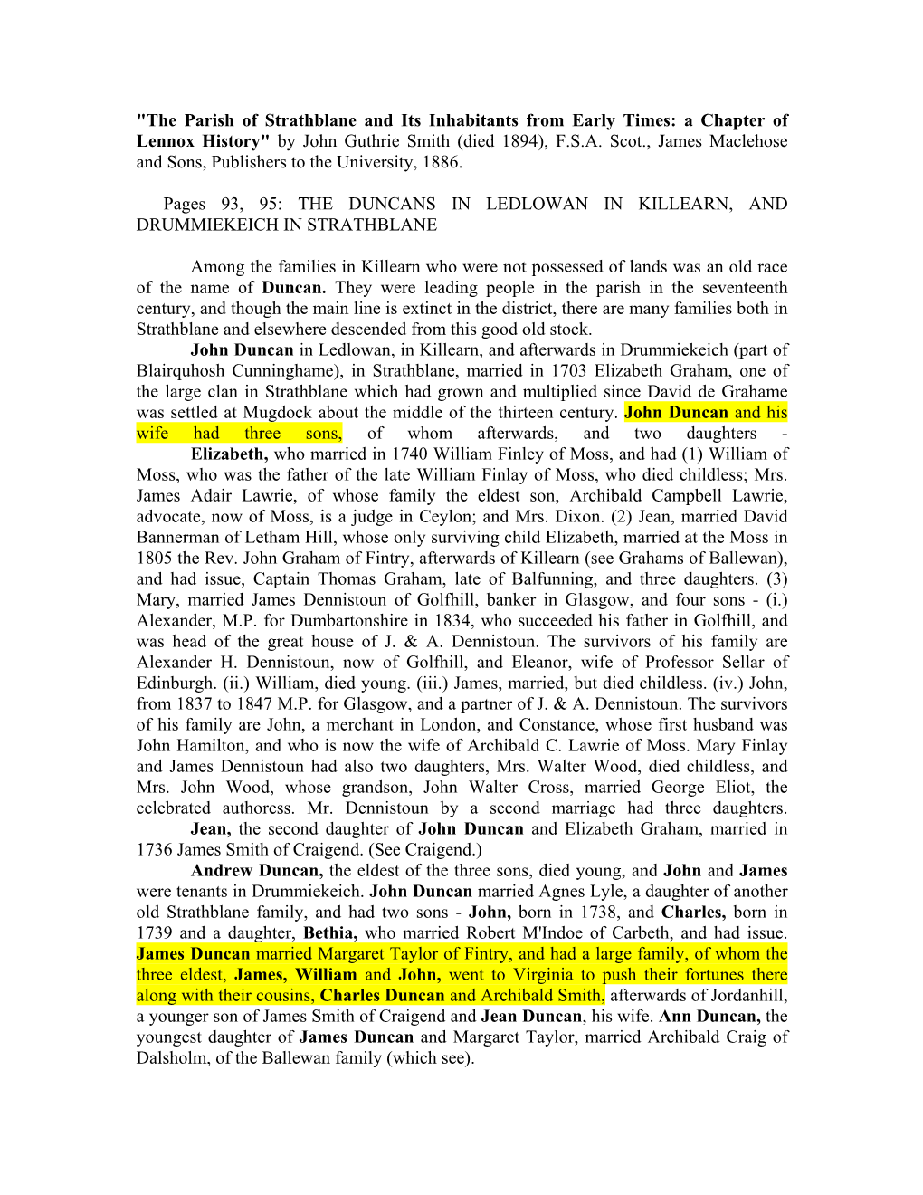 "The Parish of Strathblane and Its Inhabitants from Early Times: a Chapter of Lennox History" by John Guthrie Smith (Died 1894), F.S.A