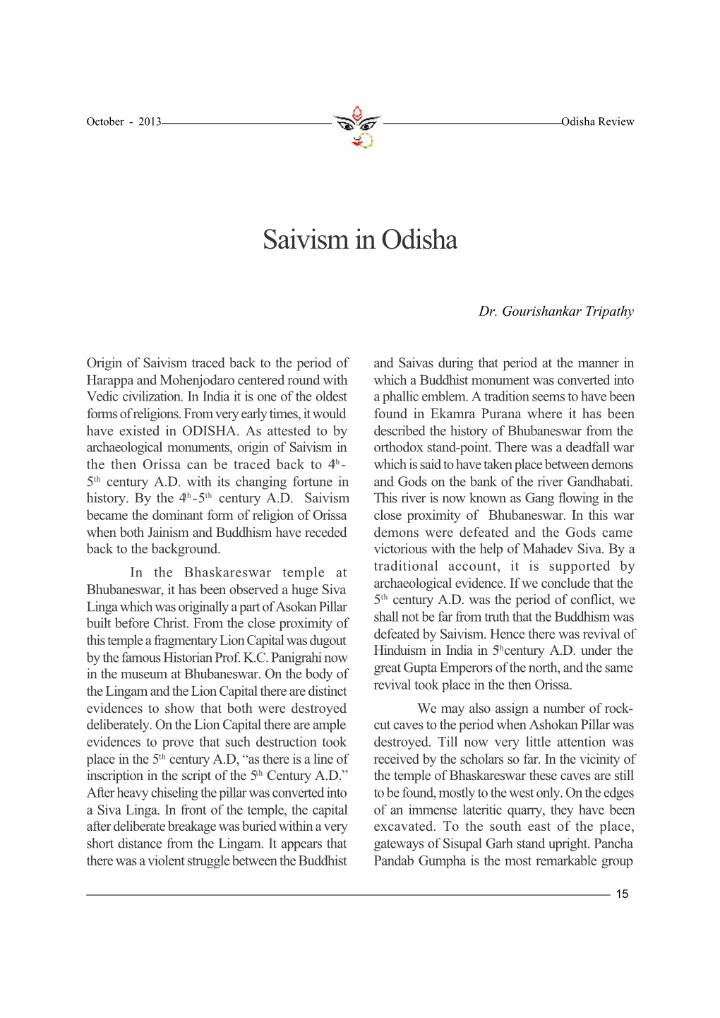 Saivism in Odisha