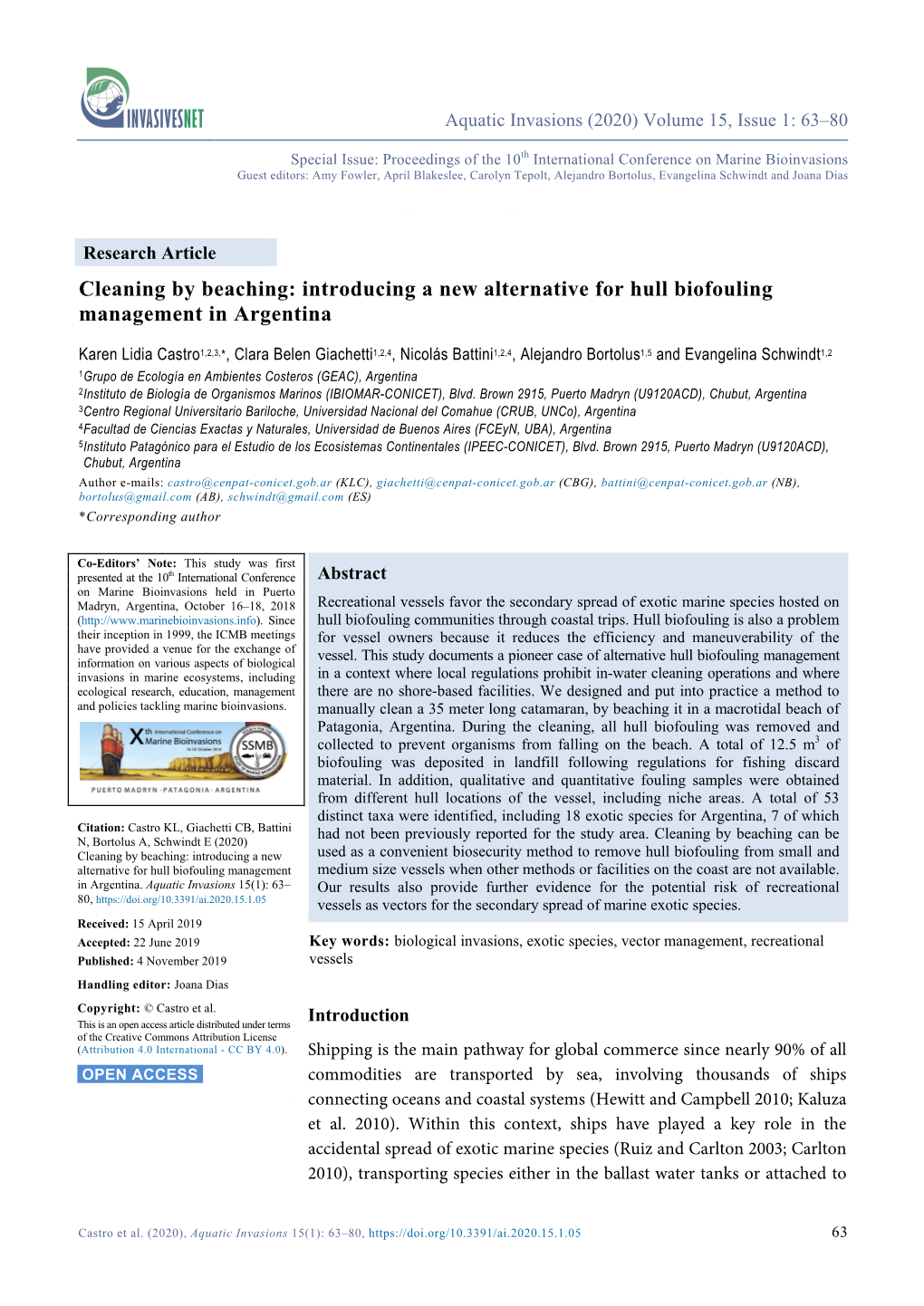 Cleaning by Beaching: Introducing a New Alternative for Hull Biofouling Management in Argentina