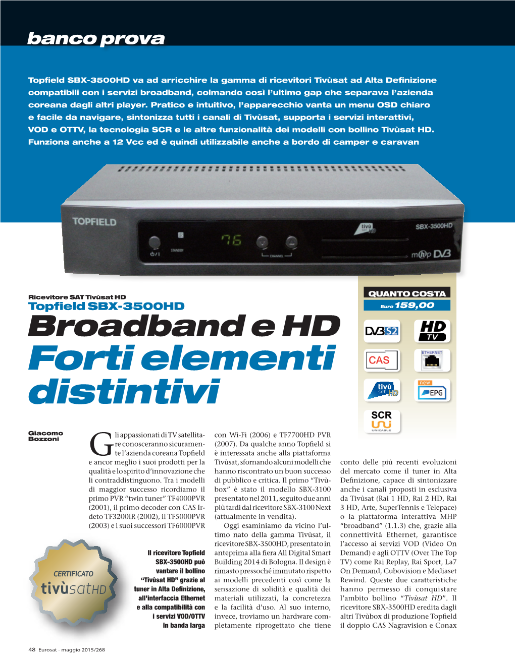 Banco Prova: Topfield SBX-3500HD