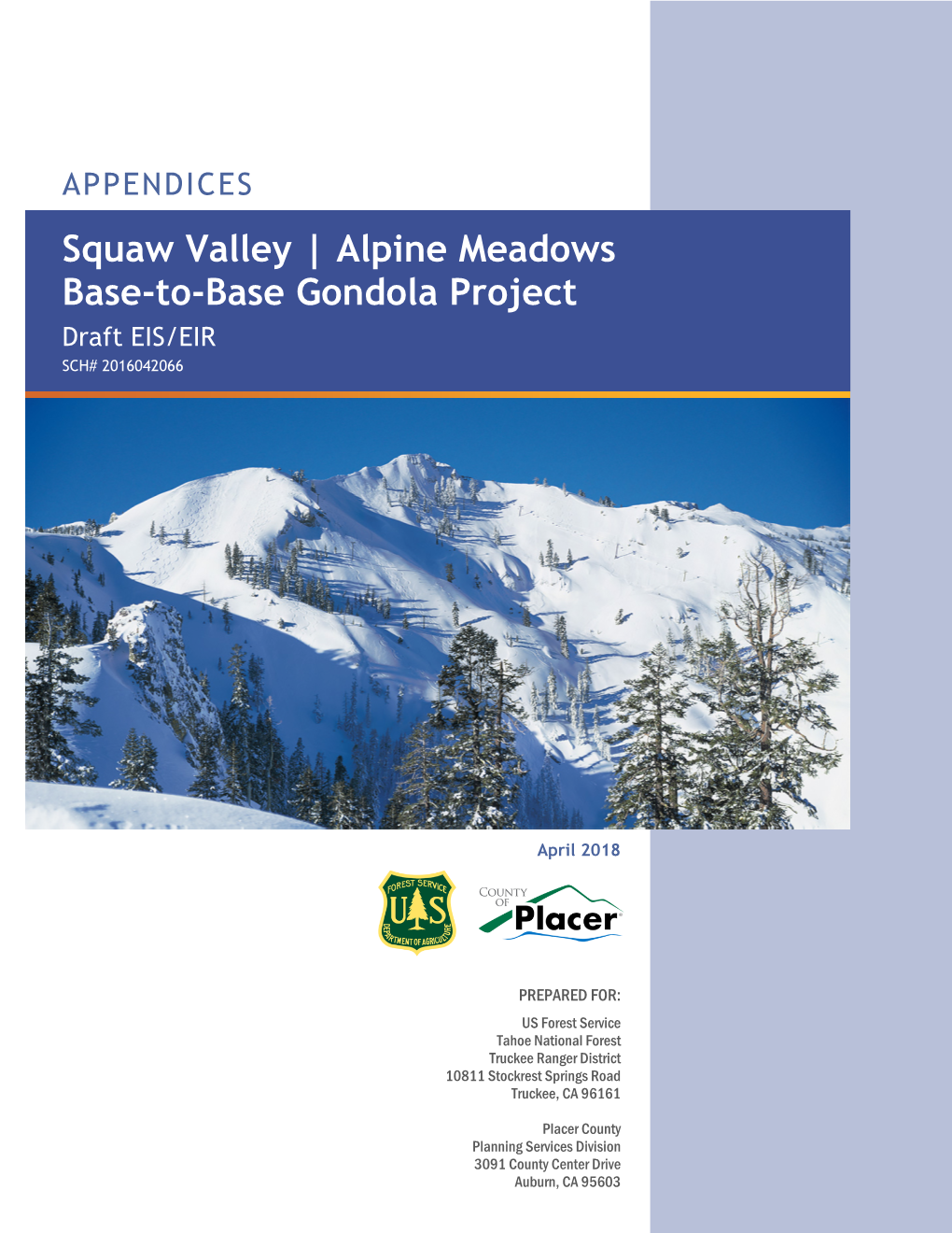 Squaw Valley |Alpine Meadows Base-To-Base Gondola Project Draft EIS/EIR B-1 Appendix B SE Group & Ascent Environmental