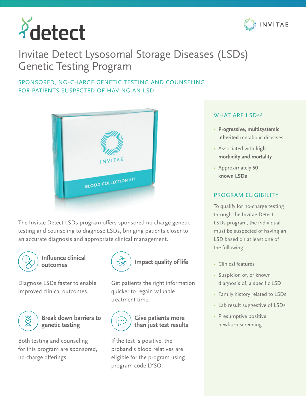 Invitae Detect Lysosomal Storage Diseases (Lsds) Genetic Testing Program