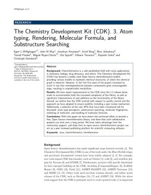 The Chemistry Development Kit (CDK). 3