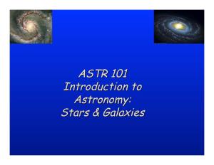 ASTR 101 Introduction to Astronomy: Stars & Galaxies