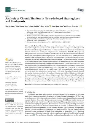 Analysis of Chronic Tinnitus in Noise-Induced Hearing Loss and Presbycusis
