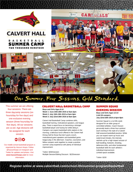 Calvert Hall Summer Camp Flyer 2019