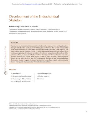 Development of the Endochondral Skeleton