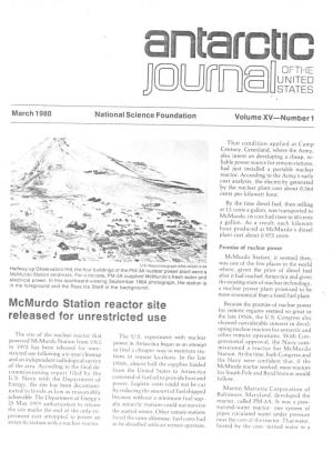 Mcmurdo Station Reactor Site Released for Unrestricted