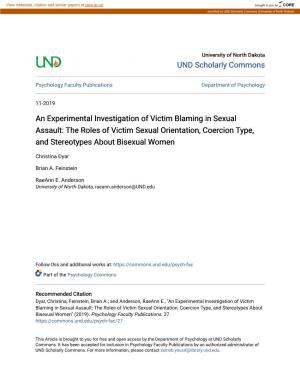 An Experimental Investigation of Victim Blaming in Sexual Assault: the Roles of Victim Sexual Orientation, Coercion Type, and Stereotypes About Bisexual Women