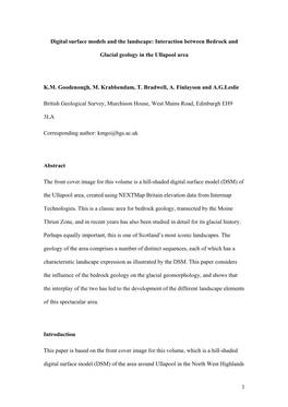 Interaction Between Bedrock and Quaternary Geology in the Ullapool