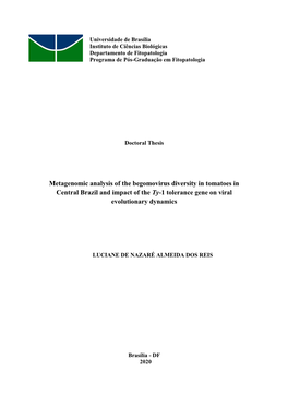 Metagenomic Analysis of the Begomovirus Diversity in Tomatoes in Central Brazil and Impact of the Ty-1 Tolerance Gene on Viral Evolutionary Dynamics