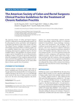 Clinical Practice Guidelines for the Treatment of Chronic Radiation Proctitis Ian M