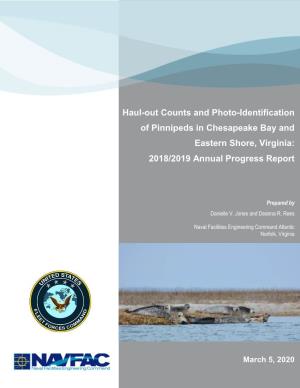 Haul-Out Counts and Photo-Identification of Pinnipeds in Chesapeake Bay and Eastern Shore, Virginia: 2018/2019 Annual Progress Report