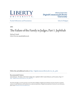 The Failure of the Family in Judges, Part 1: Jephthah