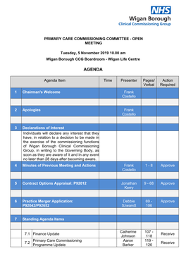 (Public Pack)Agenda Document for Primary Care Commissioning