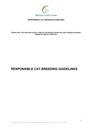 Responsible Cat Breeding Guidelines