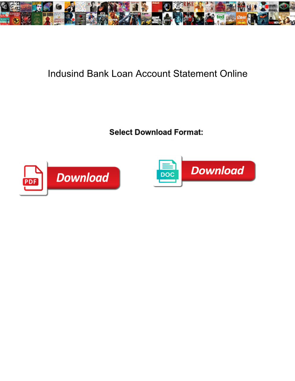 Indusind Bank Loan Account Statement Online