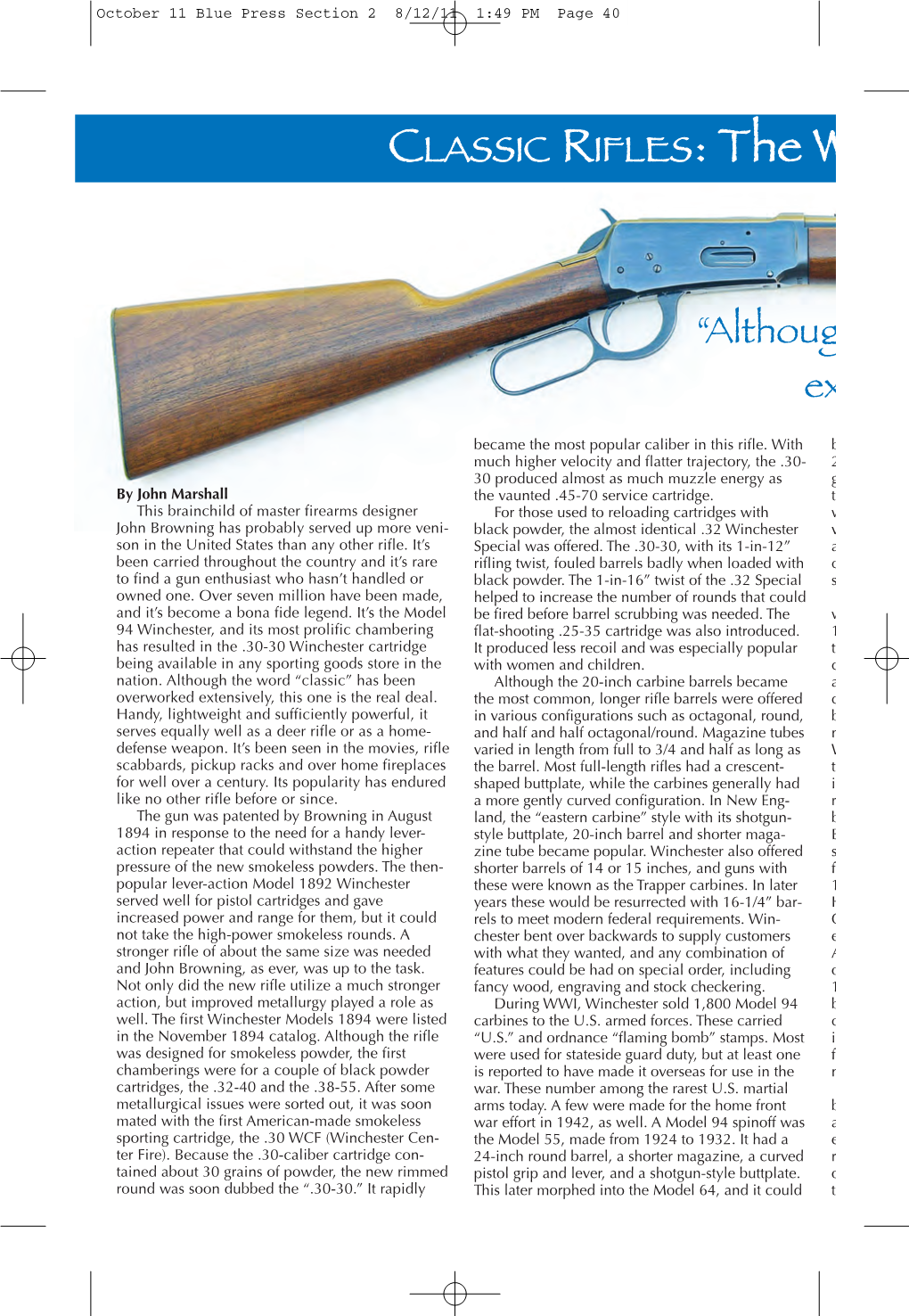 CLASSIC RIFLES: the Winchester Model 94