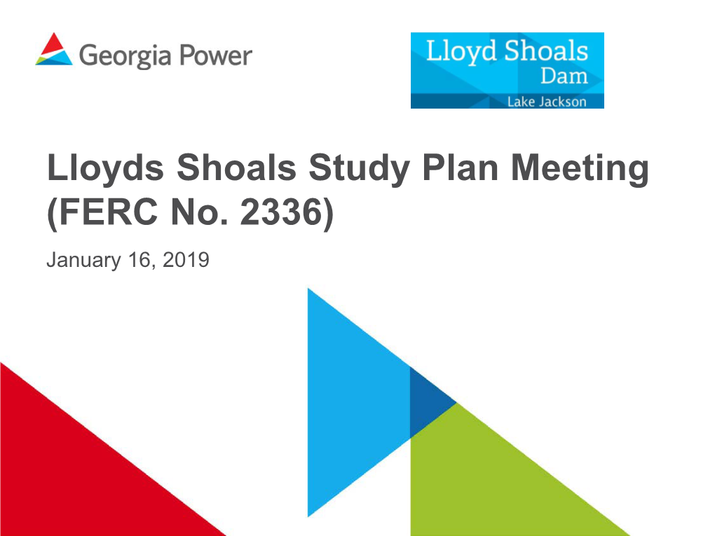 Georgia Power Study Plan Meeting Presentations