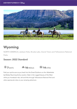 WYOMING Jackson Hole, Brooks Lake, Grand Teton and Yellowstone National Parks