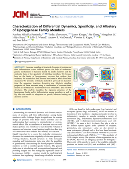 Characterization of Differential Dynamics, Specificity, and Allostery