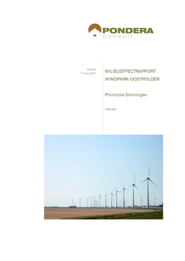 MER Windpark Oostpolder | 716033 17 Mei 2017 | Definitief Pondera Consult