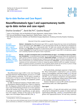 Neurofibromatosis Type I and Supernumerary Teeth: Up-To Date Review and Case Report
