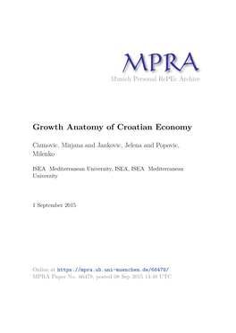 Growth Anatomy of Croatian Economy