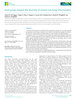 Host Jumps Shaped the Diversity of Extant Rust Fungi (Pucciniales)