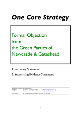 Green Party Objection to Core Strategy