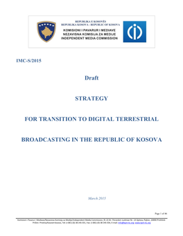 Draft STRATEGY for TRANSITION to DIGITAL TERRESTRIAL