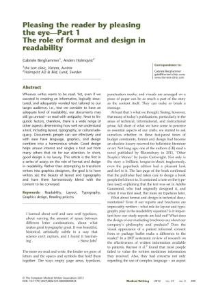 &lt;/Break&gt;The Role of Format and Design in Readability
