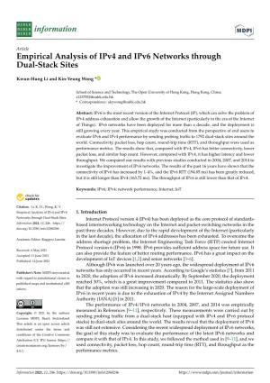 Empirical Analysis of Ipv4 and Ipv6 Networks Through Dual-Stack Sites